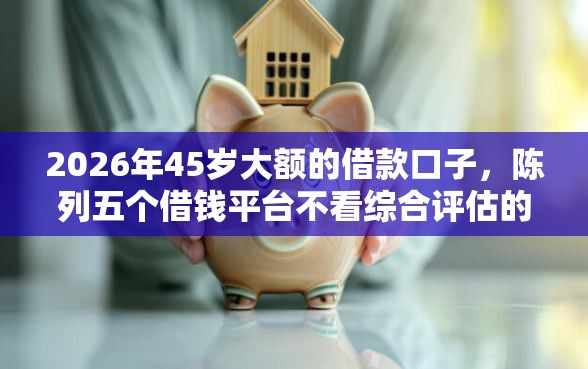 2026年45岁大额的借款口子，陈列五个借钱平台不看综合评估的口子