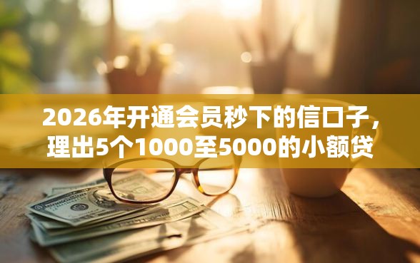 2026年开通会员秒下的信口子，理出5个1000至5000的小额贷款平台