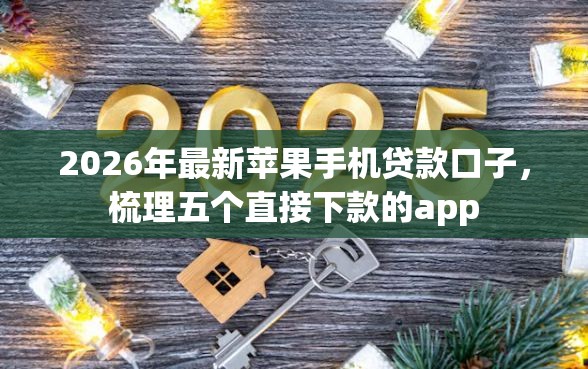 2026年最新苹果手机贷款口子，梳理五个直接下款的app