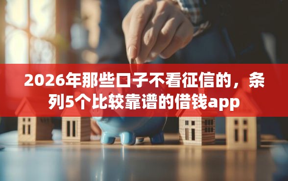 2026年那些口子不看征信的，条列5个比较靠谱的借钱app