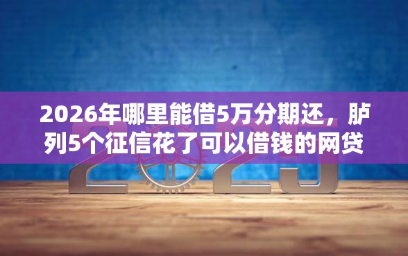 2026年哪里能借5万分期还，胪列5个征信花了可以借钱的网贷平台