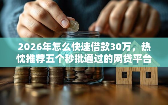 2026年怎么快速借款30万，热忱推荐五个秒批通过的网贷平台