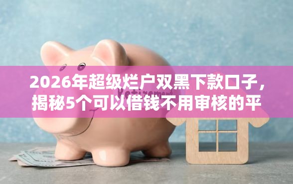 2026年超级烂户双黑下款口子，揭秘5个可以借钱不用审核的平台