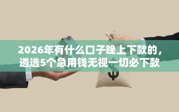 2026年有什么口子晚上下款的，遴选5个急用钱无视一切必下款的口子