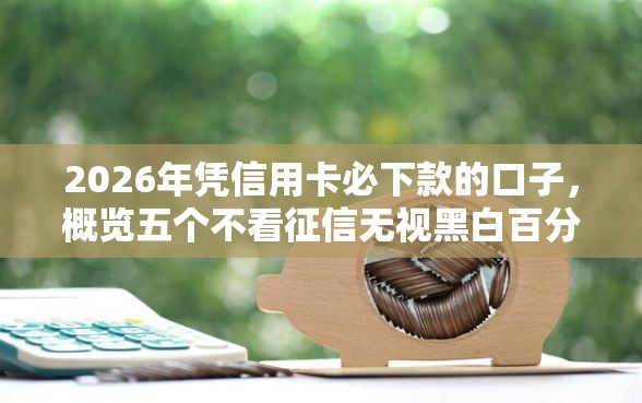 2026年凭信用卡必下款的口子，概览五个不看征信无视黑白百分百下款网贷软件