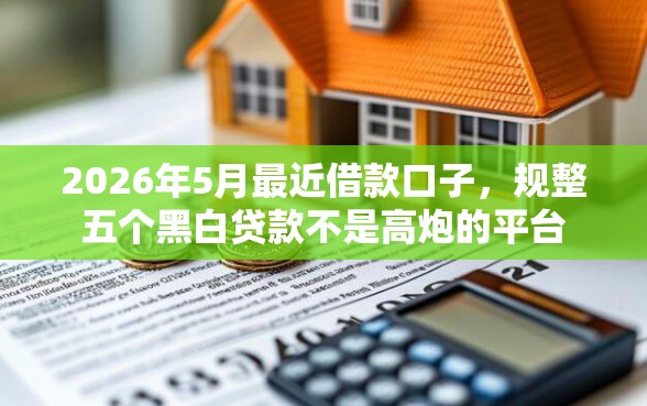 2026年5月最近借款口子，规整五个黑白贷款不是高炮的平台