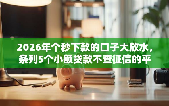 2026年个秒下款的口子大放水，条列5个小额贷款不查征信的平台