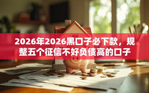 2026年2026黑口子必下款，规整五个征信不好负债高的口子