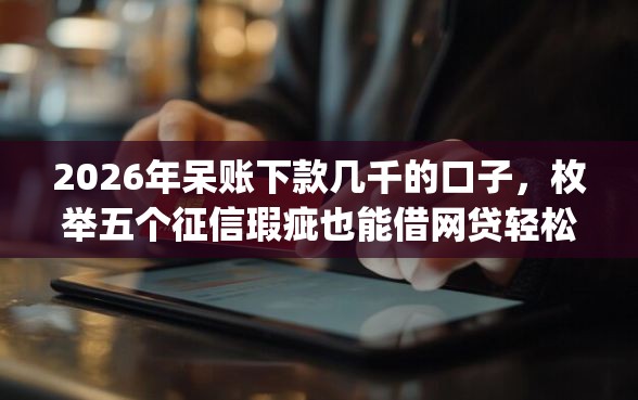 2026年呆账下款几千的口子，枚举五个征信瑕疵也能借网贷轻松下款的app