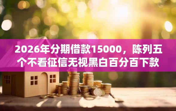 2026年分期借款15000，陈列五个不看征信无视黑白百分百下款网贷app