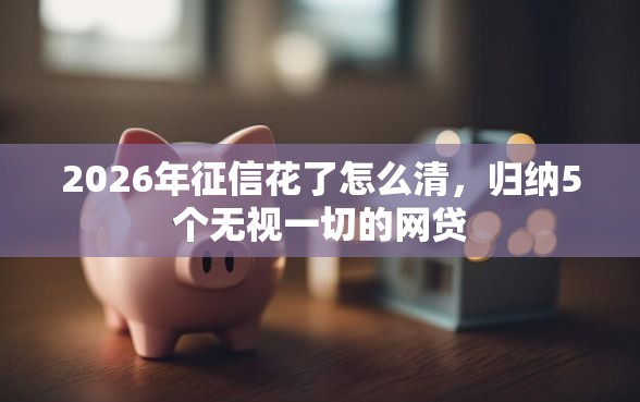 2026年征信花了怎么清，归纳5个无视一切的网贷