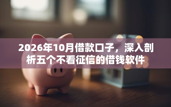 2026年10月借款口子，深入剖析五个不看征信的借钱软件