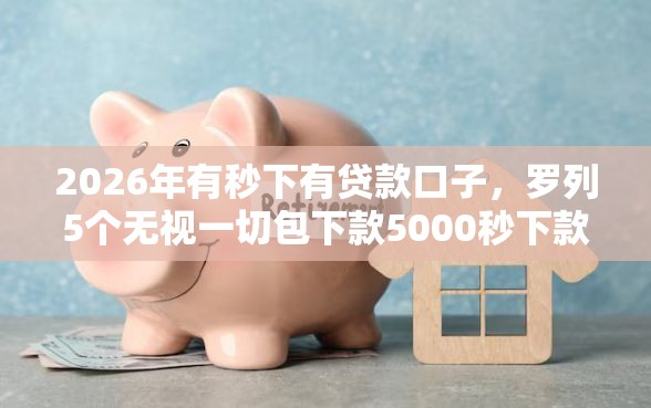 2026年有秒下有贷款口子，罗列5个无视一切包下款5000秒下款的口子