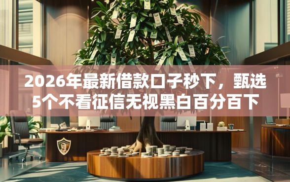 2026年最新借款口子秒下，甄选5个不看征信无视黑白百分百下款网贷软件