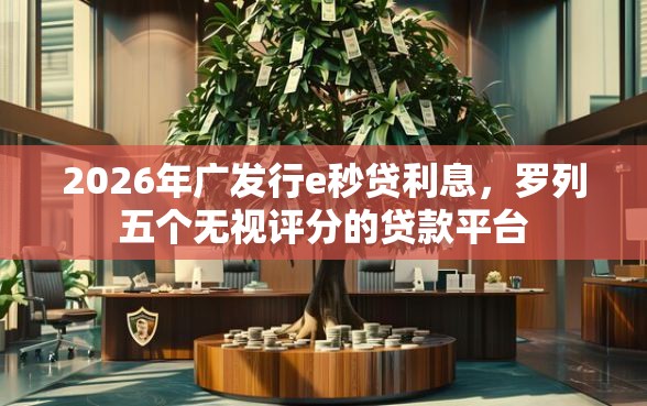 2026年广发行e秒贷利息，罗列五个无视评分的贷款平台