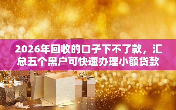 2026年回收的口子下不了款，汇总五个黑户可快速办理小额贷款业务的口子