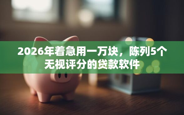 2026年着急用一万块，陈列5个无视评分的贷款软件