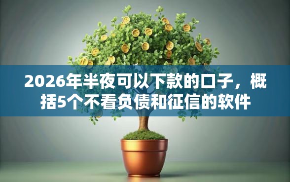 2026年半夜可以下款的口子，概括5个不看负债和征信的软件