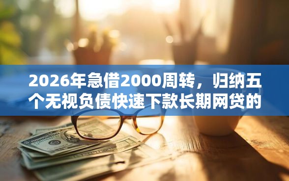 2026年急借2000周转，归纳五个无视负债快速下款长期网贷的平台