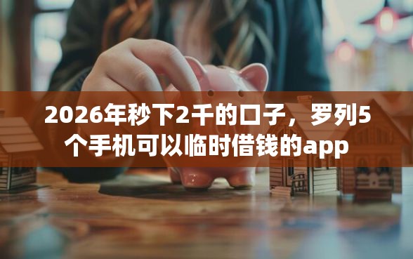 2026年秒下2千的口子，罗列5个手机可以临时借钱的app