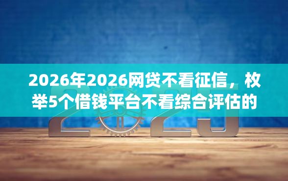 2026年2026网贷不看征信，枚举5个借钱平台不看综合评估的app