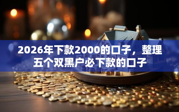 2026年下款2000的口子，整理五个双黑户必下款的口子
