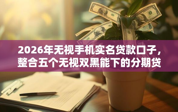 2026年无视手机实名贷款口子，整合五个无视双黑能下的分期贷