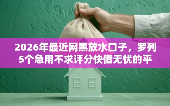 2026年最近网黑放水口子，罗列5个急用不求评分快借无忧的平台