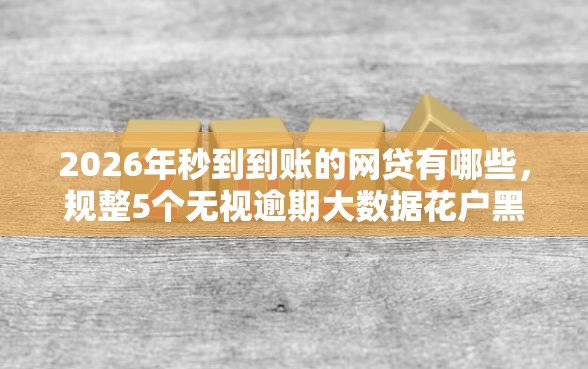2026年秒到到账的网贷有哪些,规整5个无视逾期大数据花户黑户平台 2026年秒到到账的网贷有哪些,规整5个无视逾期大数据花户黑户平台