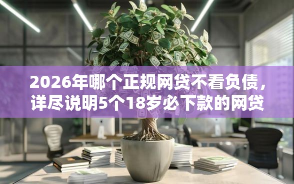 2026年哪个正规网贷不看负债，详尽说明5个18岁必下款的网贷口子