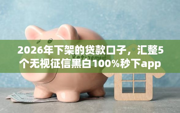 2026年下架的贷款口子，汇整5个无视征信黑白100%秒下app