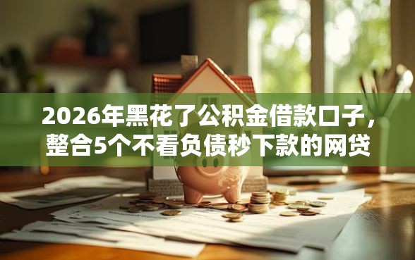 2026年黑花了公积金借款口子，整合5个不看负债秒下款的网贷口子