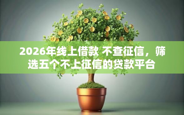2026年线上借款 不查征信，筛选五个不上征信的贷款平台