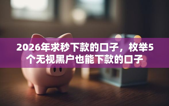2026年求秒下款的口子，枚举5个无视黑户也能下款的口子