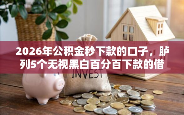 2026年公积金秒下款的口子，胪列5个无视黑白百分百下款的借款口子