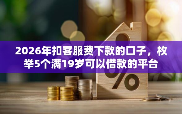 2026年扣客服费下款的口子，枚举5个满19岁可以借款的平台