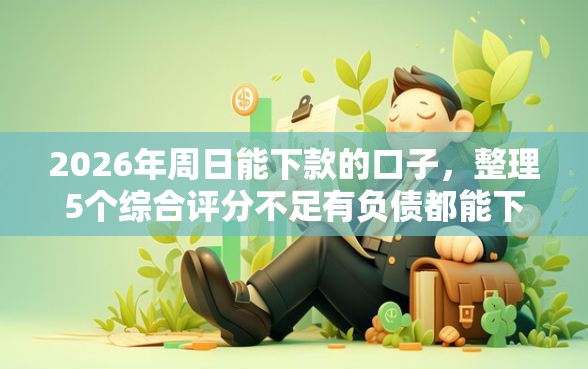 2026年周日能下款的口子，整理5个综合评分不足有负债都能下款平台