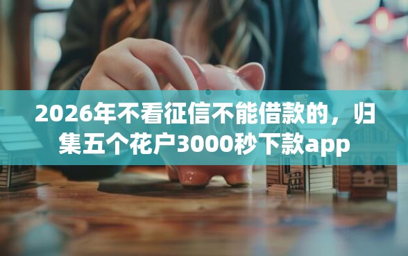 2026年不看征信不能借款的，归集五个花户3000秒下款app