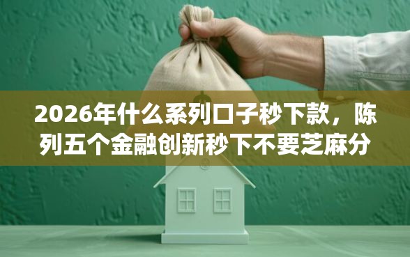 2026年什么系列口子秒下款，陈列五个金融创新秒下不要芝麻分的app