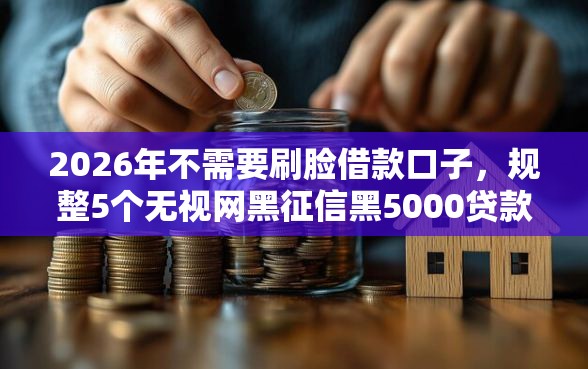 2026年不需要刷脸借款口子，规整5个无视网黑征信黑5000贷款口子