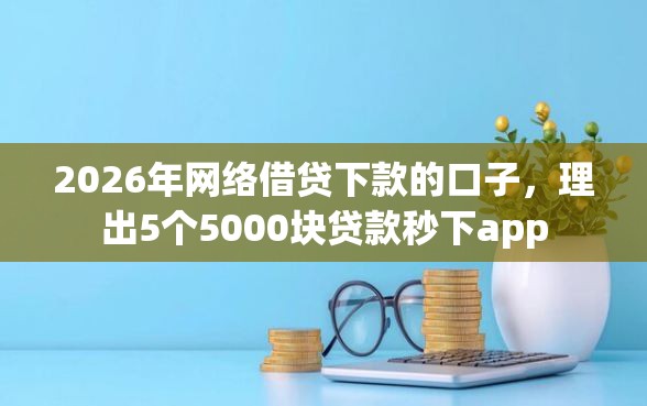 2026年网络借贷下款的口子，理出5个5000块贷款秒下app