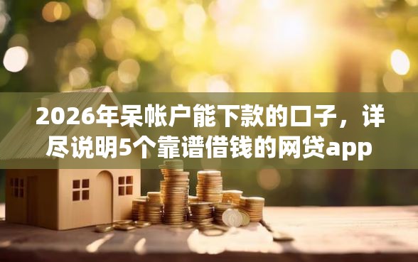 2026年呆帐户能下款的口子，详尽说明5个靠谱借钱的网贷app