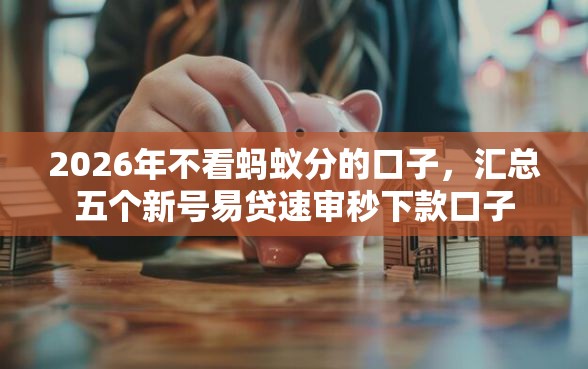 2026年不看蚂蚁分的口子，汇总五个新号易贷速审秒下款口子