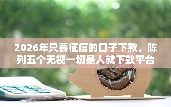 2026年只要征信的口子下款，陈列五个无视一切是人就下款平台