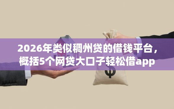 2026年类似稠州贷的借钱平台，概括5个网贷大口子轻松借app