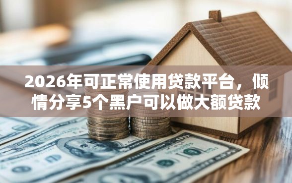 2026年可正常使用贷款平台，倾情分享5个黑户可以做大额贷款软件