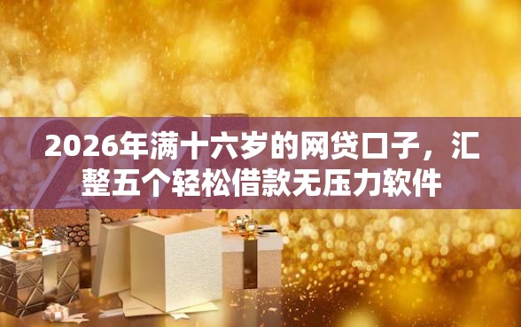 2026年满十六岁的网贷口子，汇整五个轻松借款无压力软件