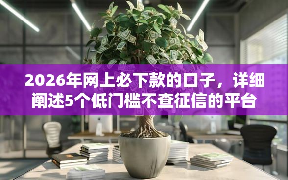 2026年网上必下款的口子，详细阐述5个低门槛不查征信的平台