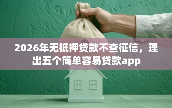 2026年无抵押贷款不查征信，理出五个简单容易贷款app
