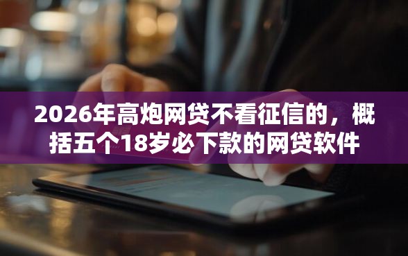 2026年高炮网贷不看征信的，概括五个18岁必下款的网贷软件